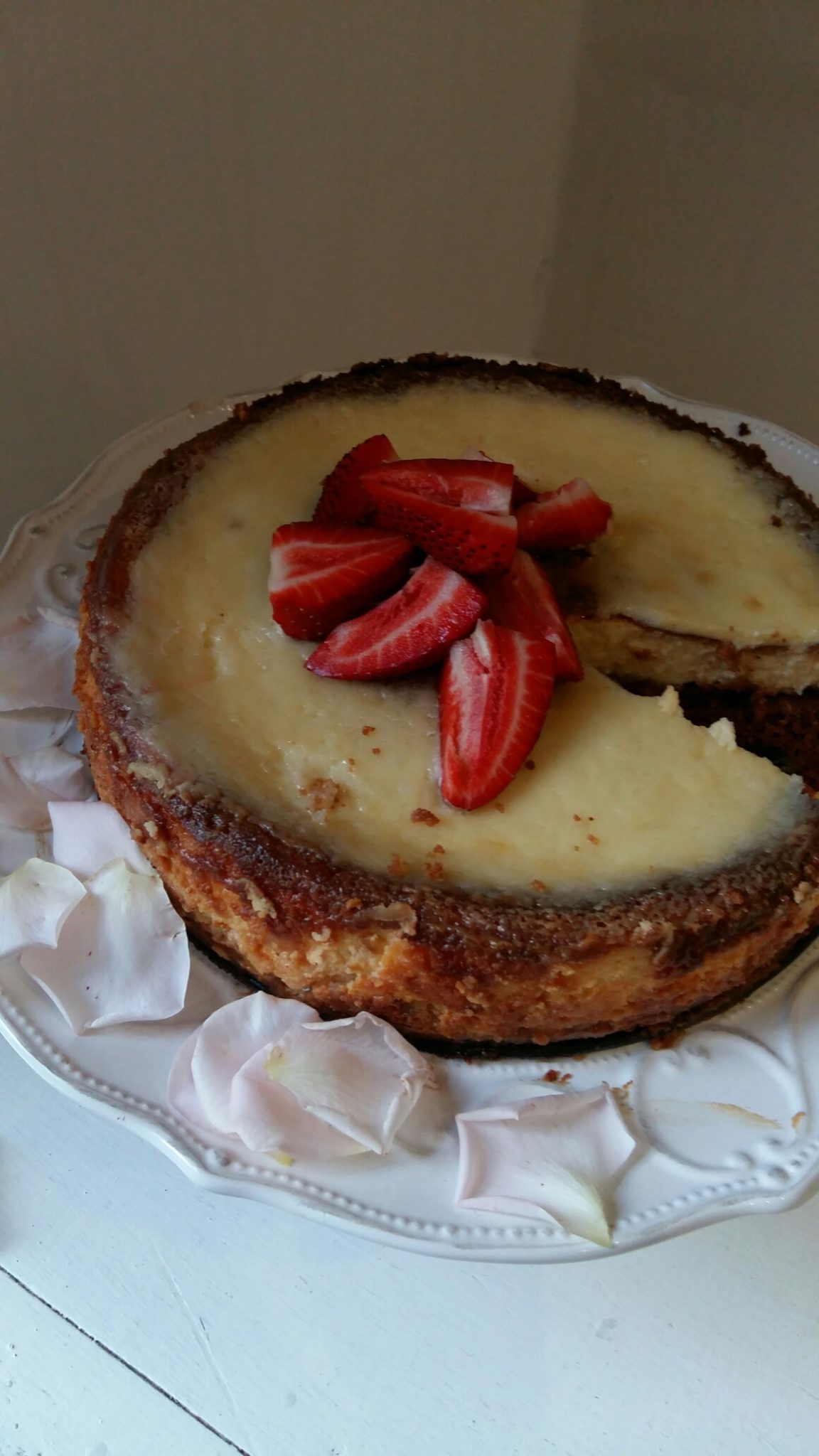 Luscious lemony sour cream cheesecake