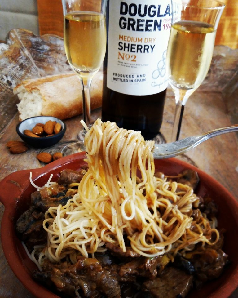 steak mushroom pasta spanish sherry sonia cabano blog eatdrinkcapetown