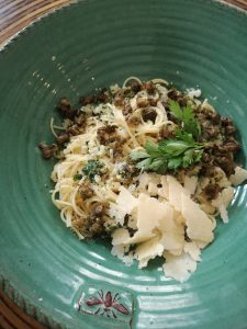 pasta lemon parsley cream capers in bowl sonia cabano blog eatdrinkcapetown